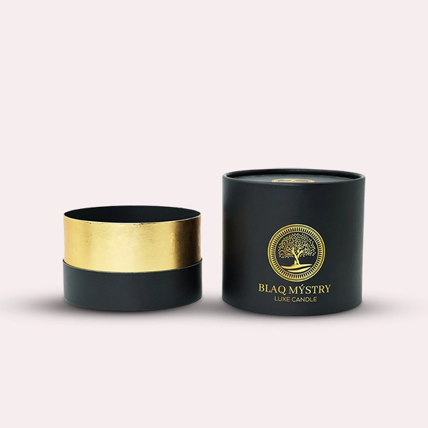 custom black paper candle tube