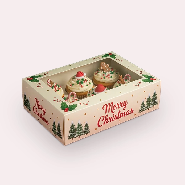 custom christmas cupcake boxes