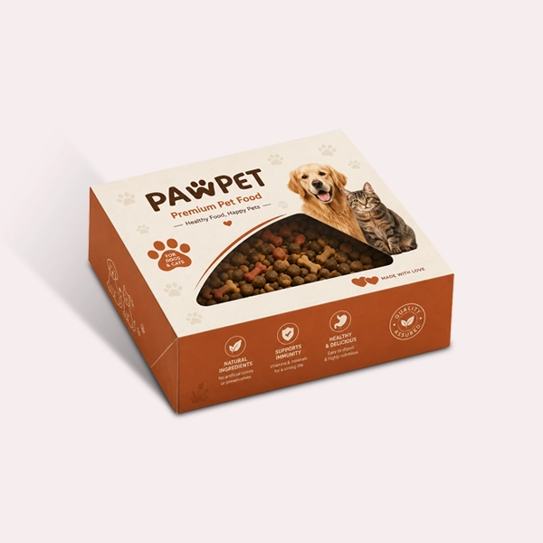 custom printed die cut pet food boxes