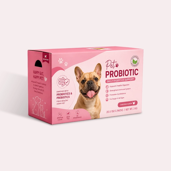 custom printed pet probiotic packaging boxes